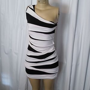 Ruby Rox one-shoulder stretch mini dress, never worn - size L